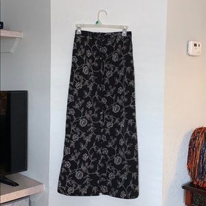 Geoffrey Beene Black Floral Maxi Skirt